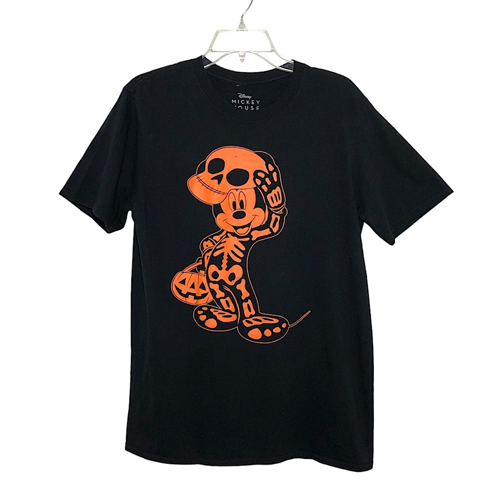 Disney Mickey Mouse Halloween Skeleton Trick Or Treat  Unisex Graphic T-Shirt M